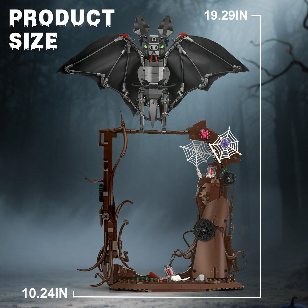 SATHIBI mechanical-bat-exoskeleton reveals intricate gears for a sci-fi themed display.