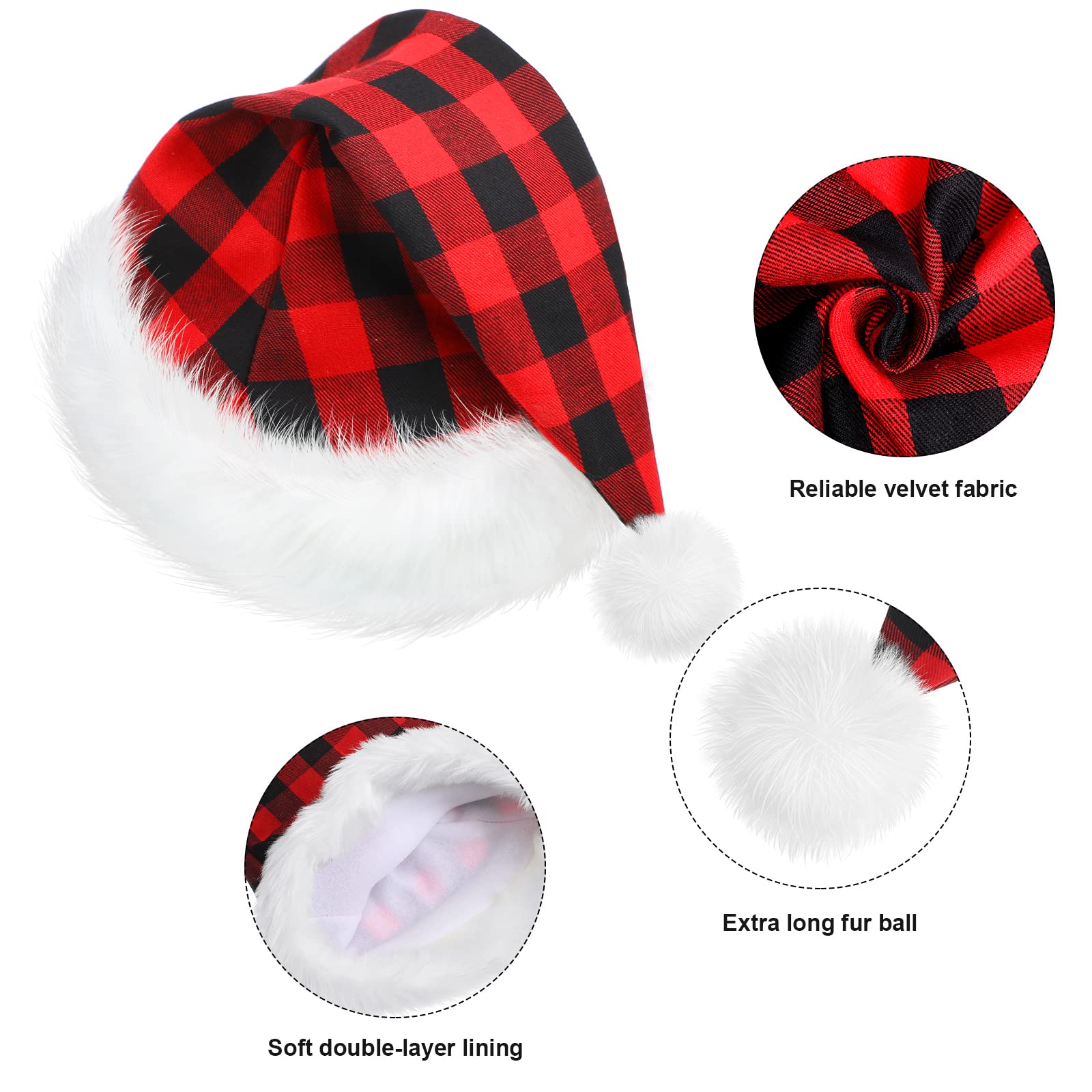 SATINIOR large Santa hat with soft inner liner for comfortable wear.