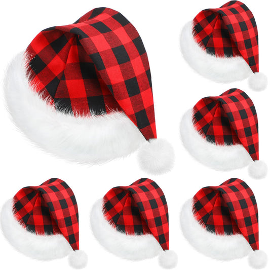 SATINIOR Santa hat with plush brim for festive photos and warmth.