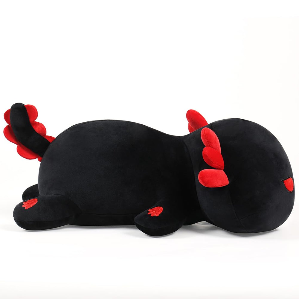 Sausudols Black Axolotl Plush texture close-up showing soft safe material