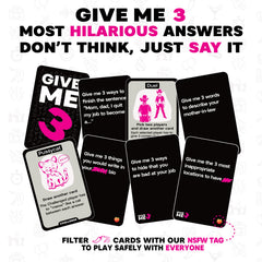 SAVANA Give Me 3 ten-second challenge cards ready for rapid rounds.
