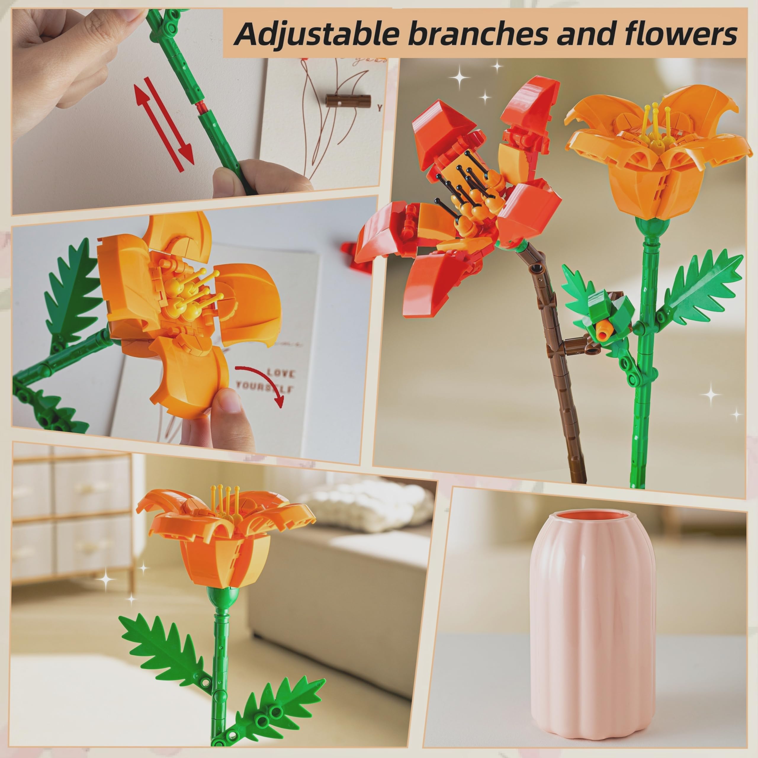 Sawaruita Adjustable Branches and Petals enable personalized floral arrangements