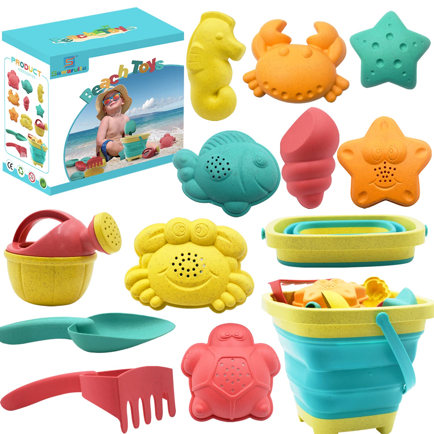 Sawaruita collapsible bucket for easy beach packing and play