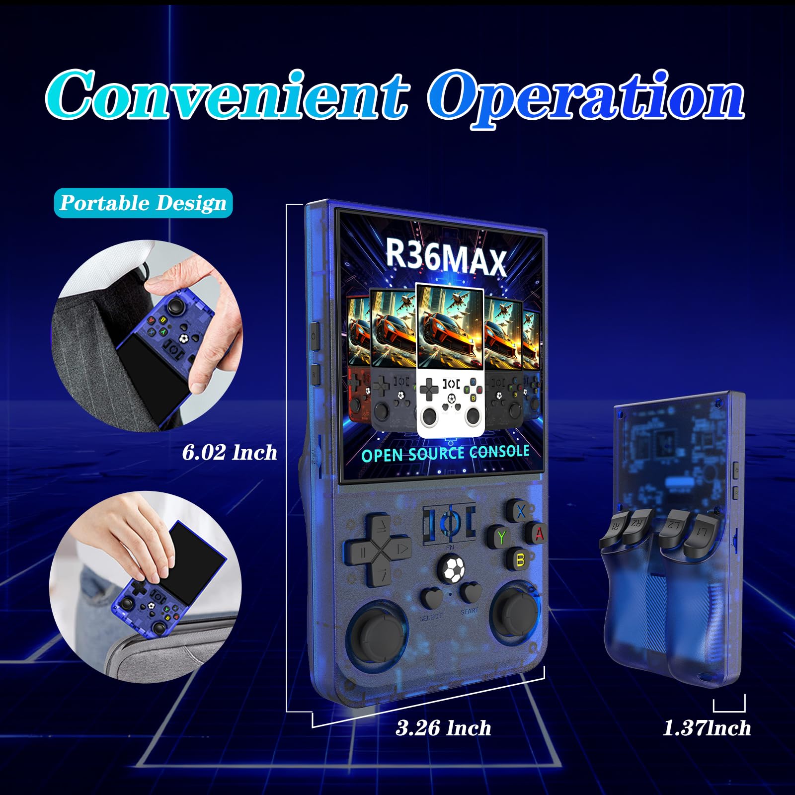 Sawdtones R36MAX dual joysticks providing precise control for classic titles
