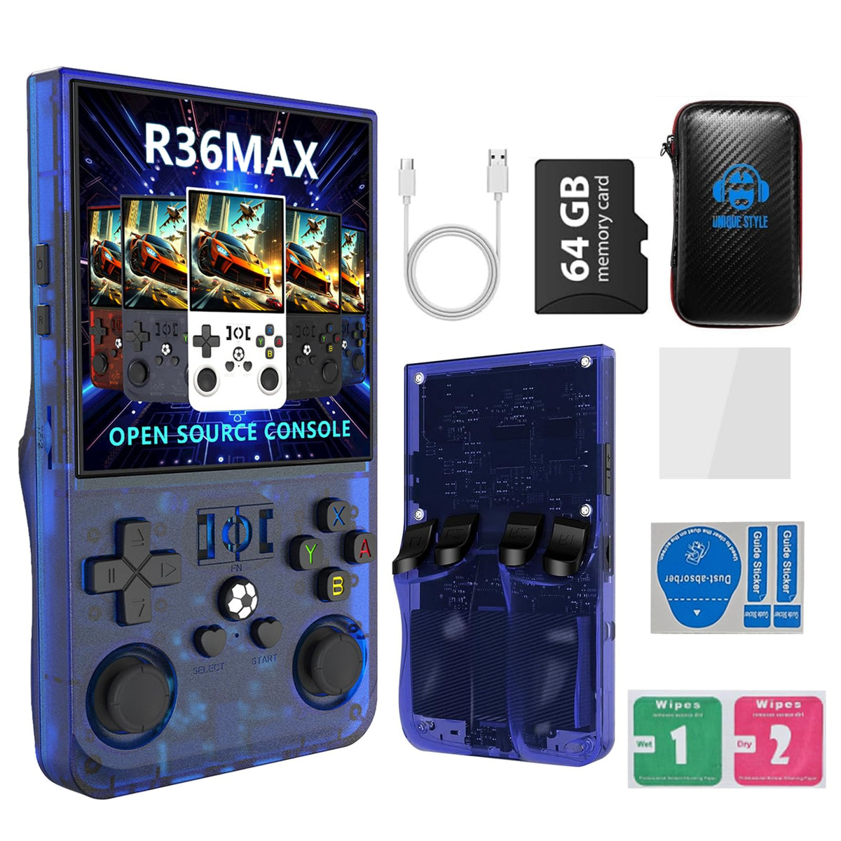 Sawdtones R36MAX with a 4-inch screen close-up for on-the-go retro visuals
