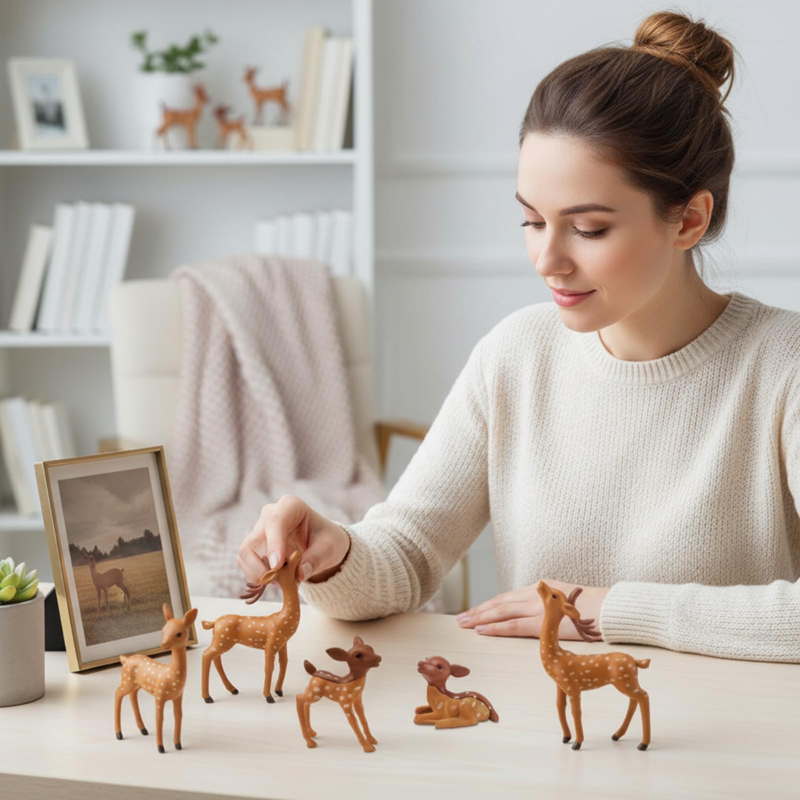 Sawysine DIY garden deer statues for creative outdoor displays