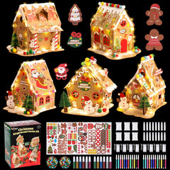 Sayaya 5-set LED gingerbread kit – front view for family holiday crafting