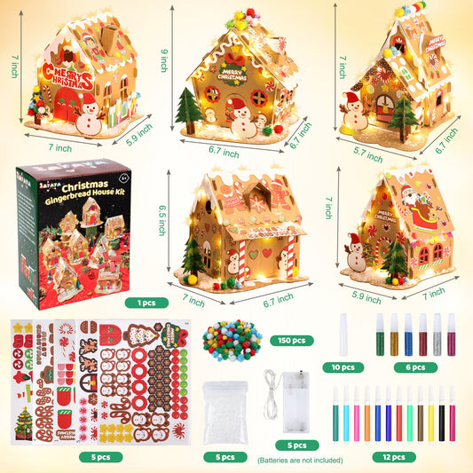 Sayaya gingerbread houses on display with lights for festive décor