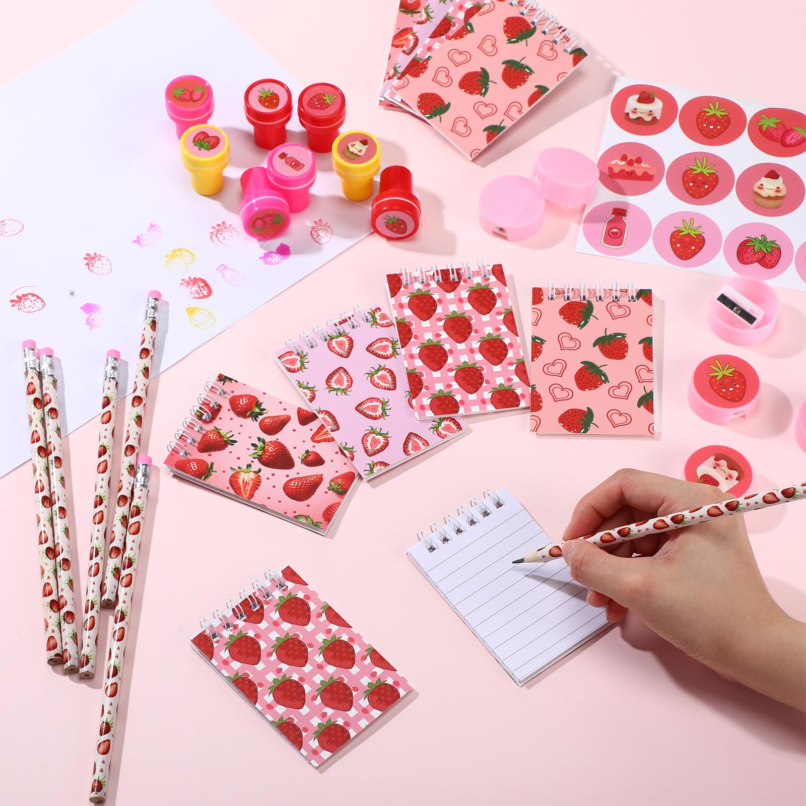 Sayglossy strawberry cards for messages and thank you notes.