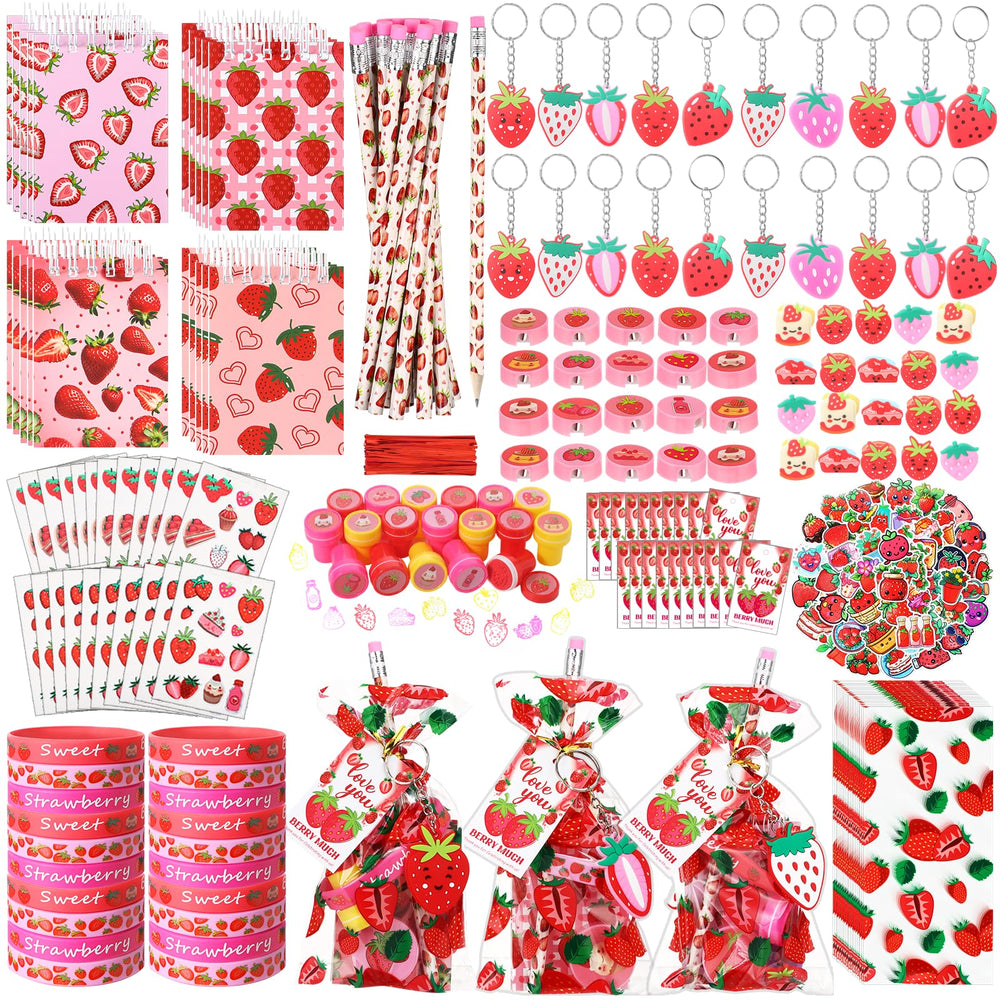 Sayglossy strawberry notepads for party favors and keepsakes.