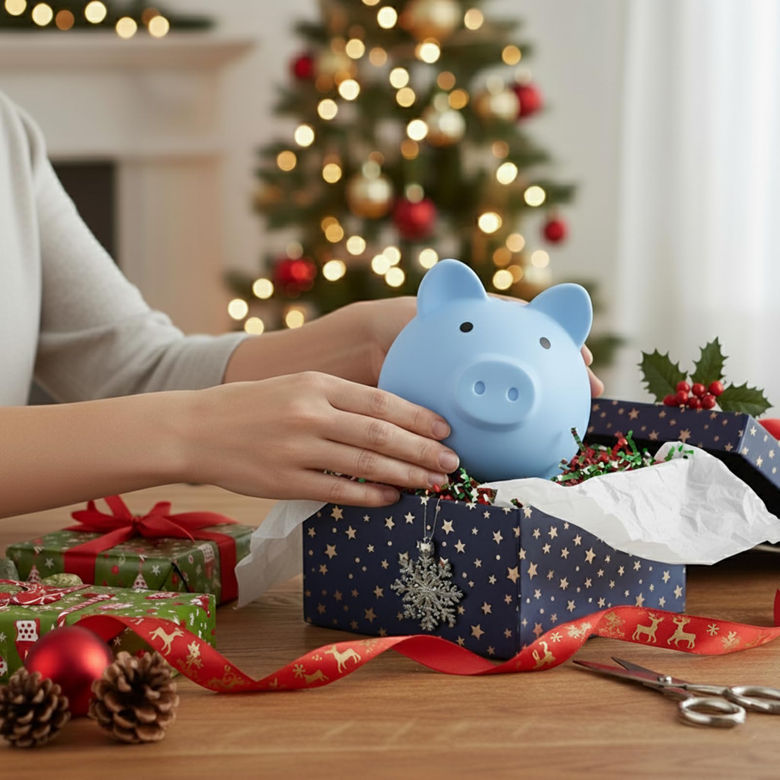 Sbrvaniy piggy bank for boys and girls doubles as decor.