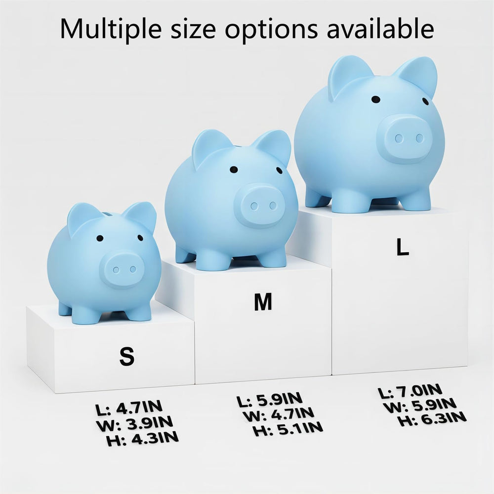 Sbrvaniy unbreakable plastic piggy bank resists drops.