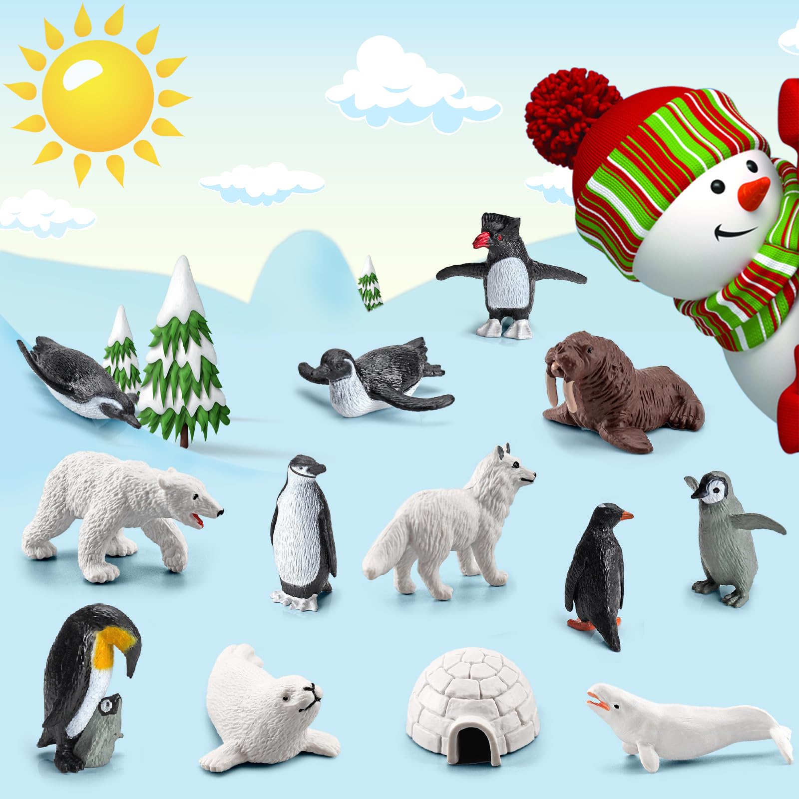SCAHOW Arctic fox, wolf, and polar bear figurines for storytelling.