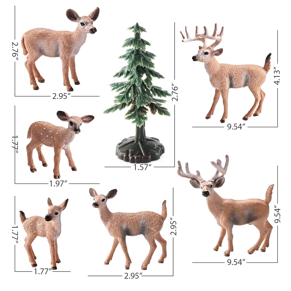 Close up of SCAHOW deer figures showing hand painted details for realism