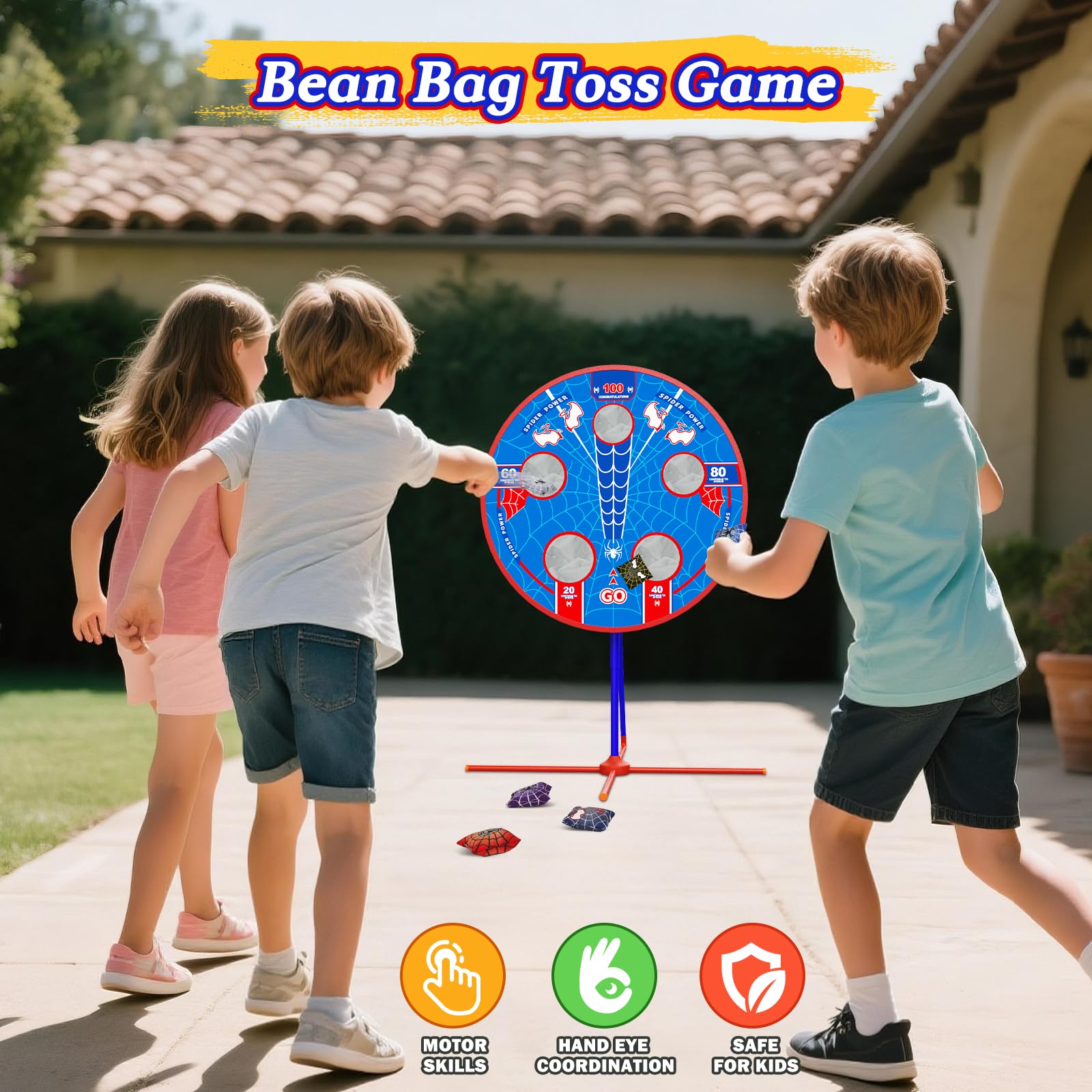 Scarmat Spider Shooting Game bean bags enable versatile toss challenges
