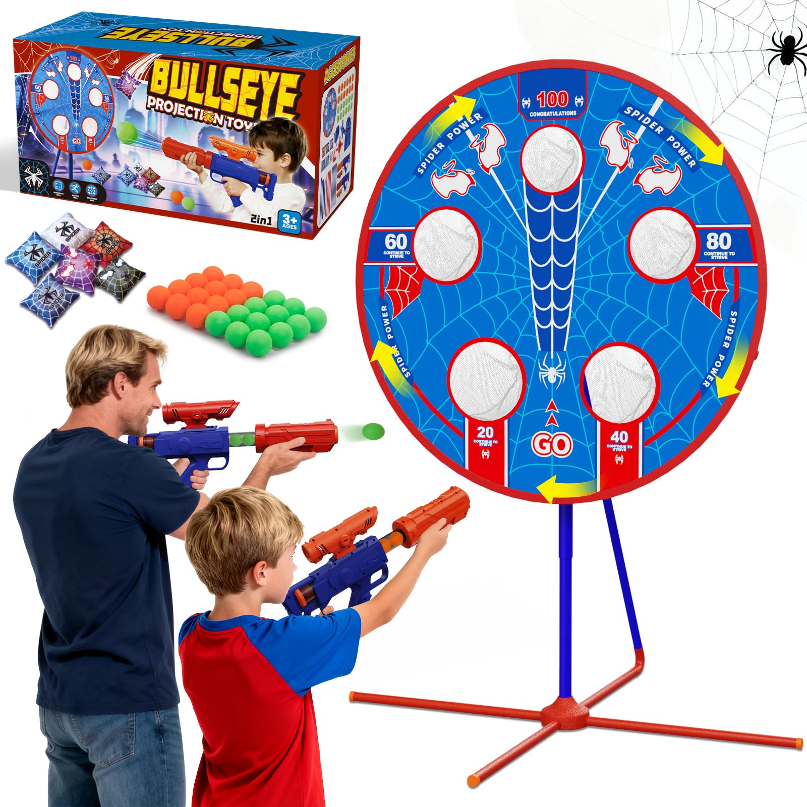 Scarmat Spider Shooting Game rotating target setup for fast-paced fun