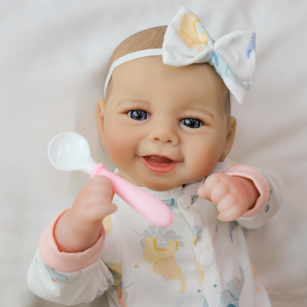 SCOM doll features hand-sewn eyelashes for a lifelike gaze