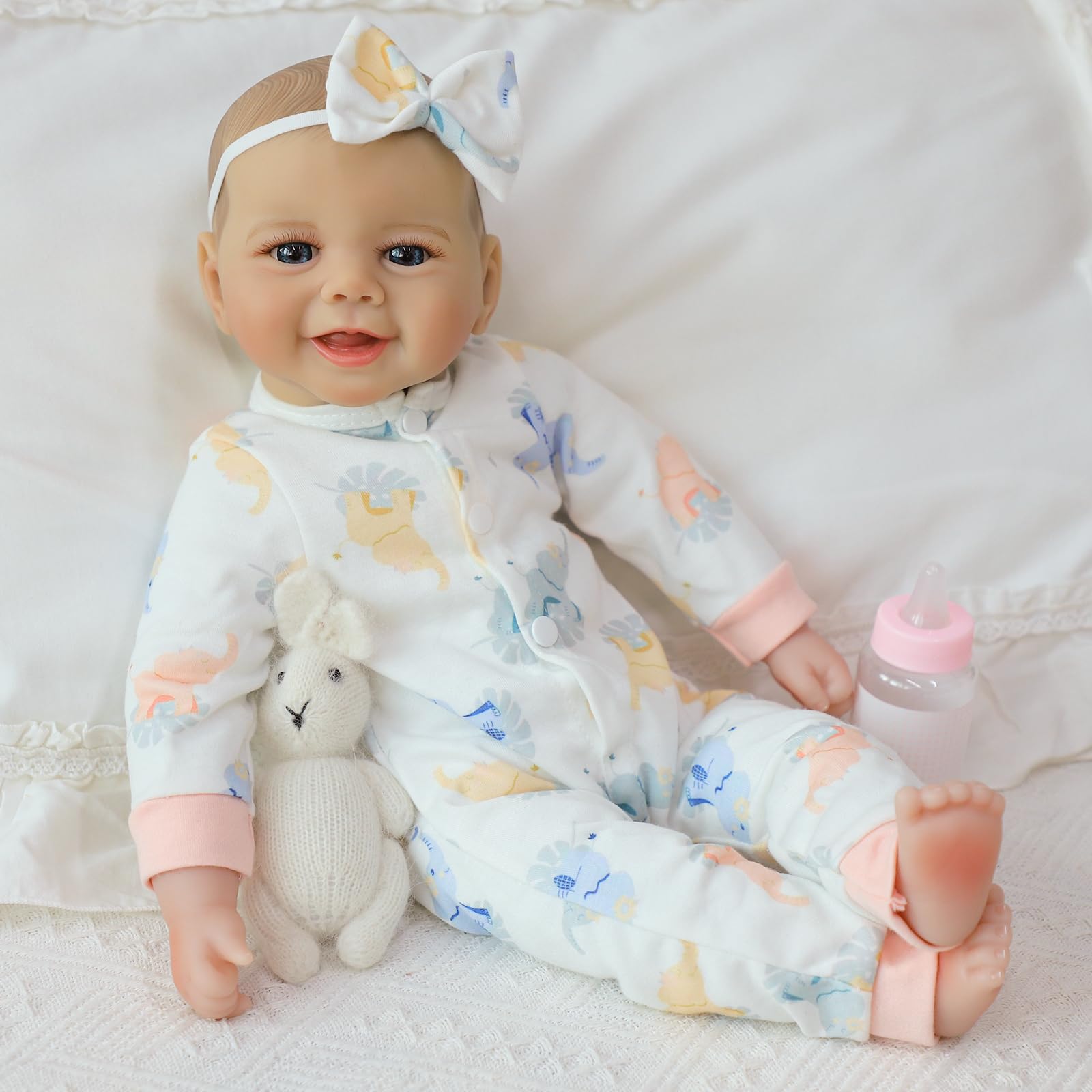 SCOM doll with pillow-soft body for gentle, cozy hugs during playtime