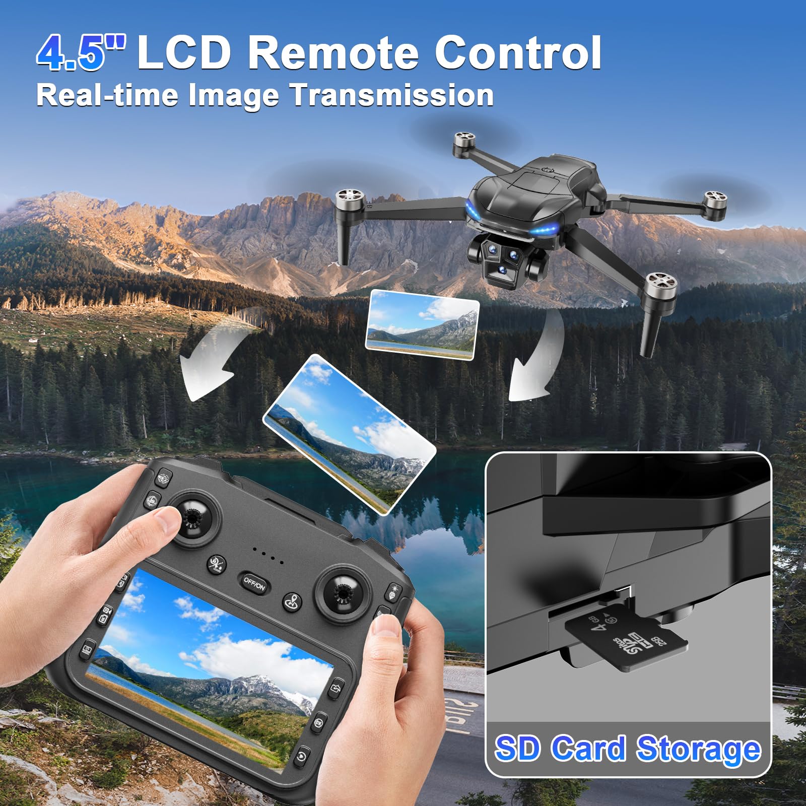 ScharkSpark drone with 90-degree adjustable lens for flexible angles