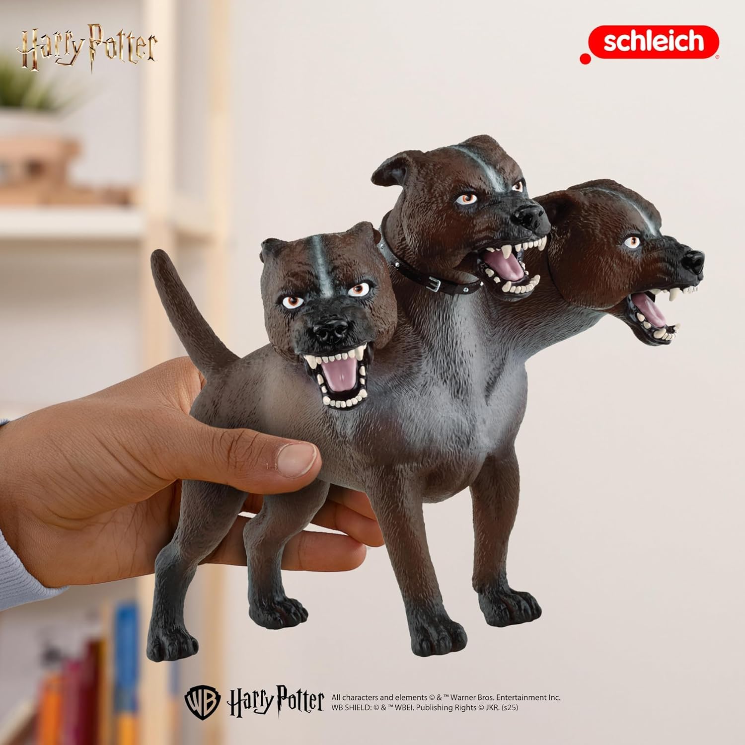 Schleich Cerberus Fluffy figurine, detailed fur, ideal for dioramas and Potter-inspired scenes.