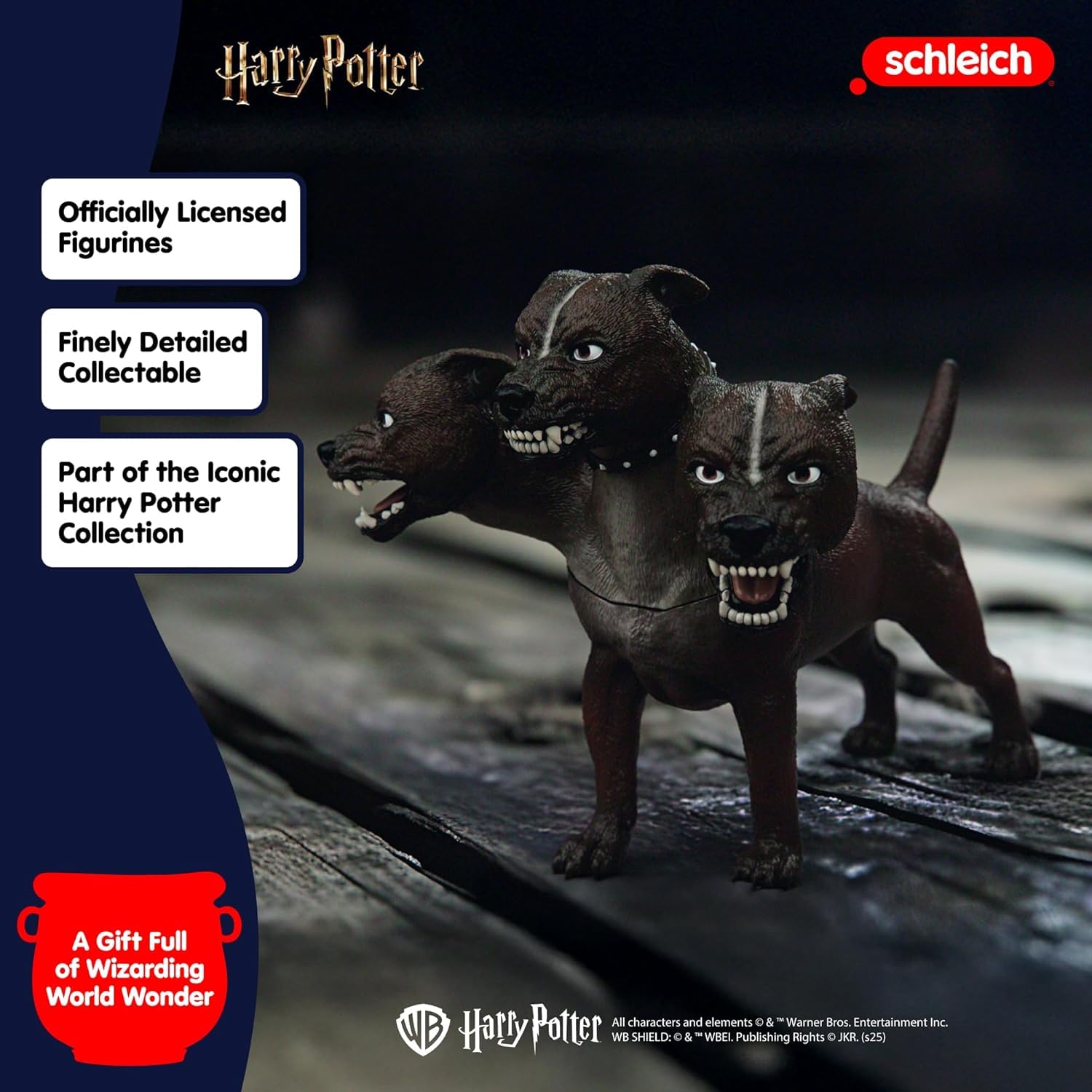 Schleich Cerberus Fluffy figurine in packaging, ready for gifting and shelf display.