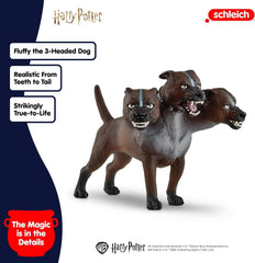 Schleich Cerberus Fluffy figurine, three heads shown, great for gift-giving and shelf display.