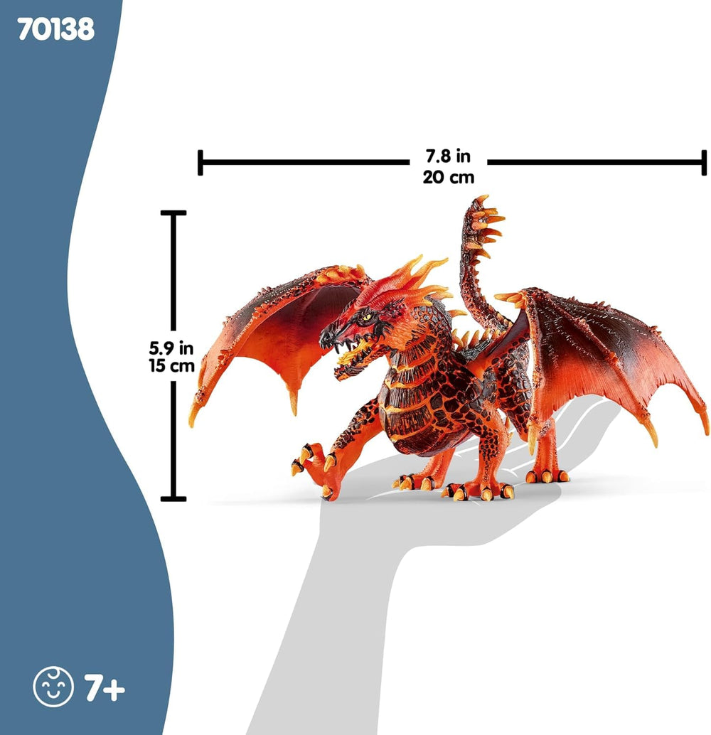 Dramatic flames detail on the Schleich Eldrador Lava Dragon