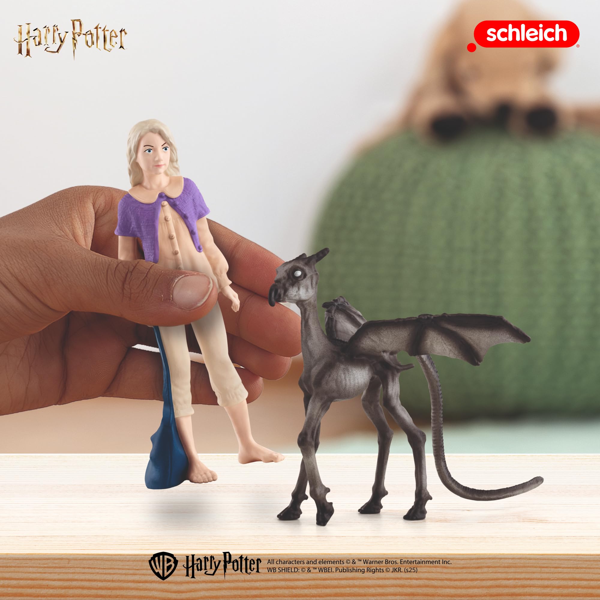 Schleich Luna Lovegood displayed together with Thestral for imaginative scenes.