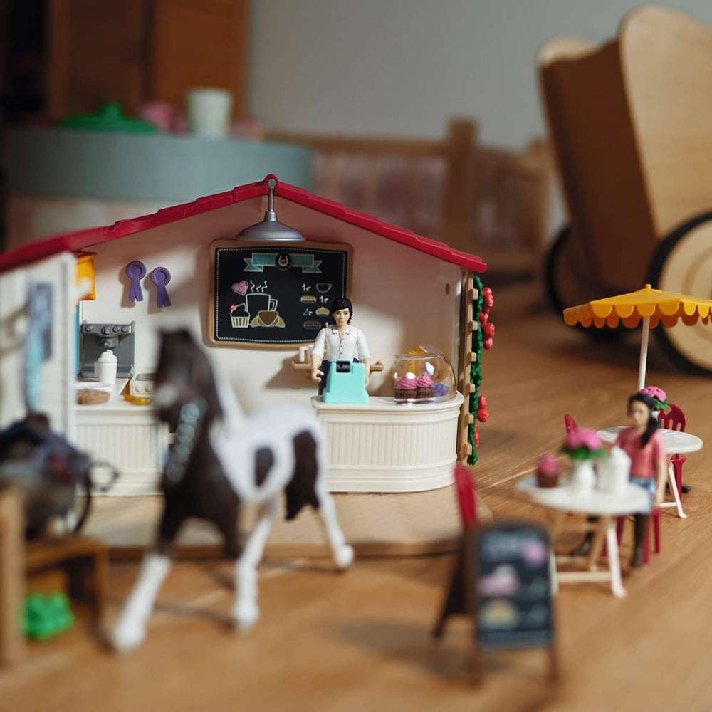 Schleich cafe counter with coffee machine and cash register for pretend purchases