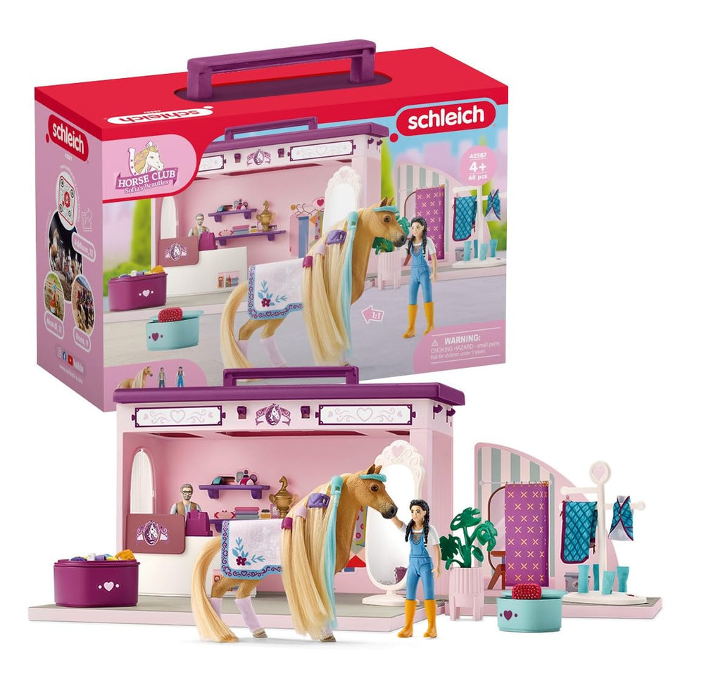 Schleich Sofia's Beauties pop-up boutique front view for imaginative grooming play