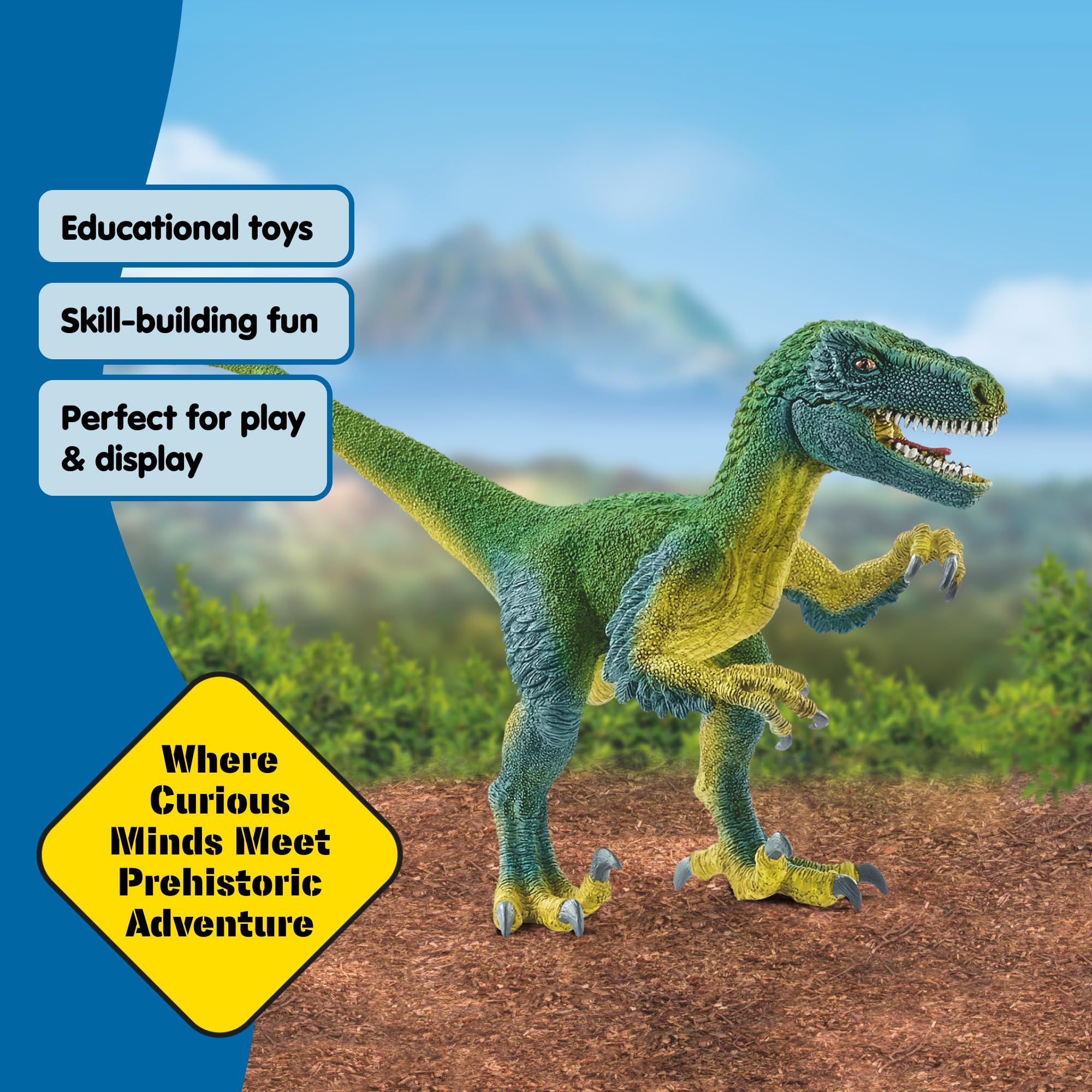Schleich Velociraptor education paleontology supports curious learning moments