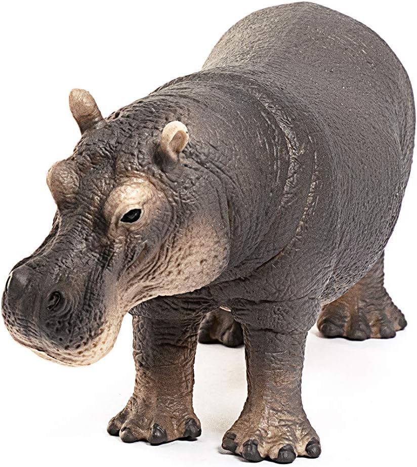 Schleich Wild Life hippo figure, durable toy for screen-free fun.