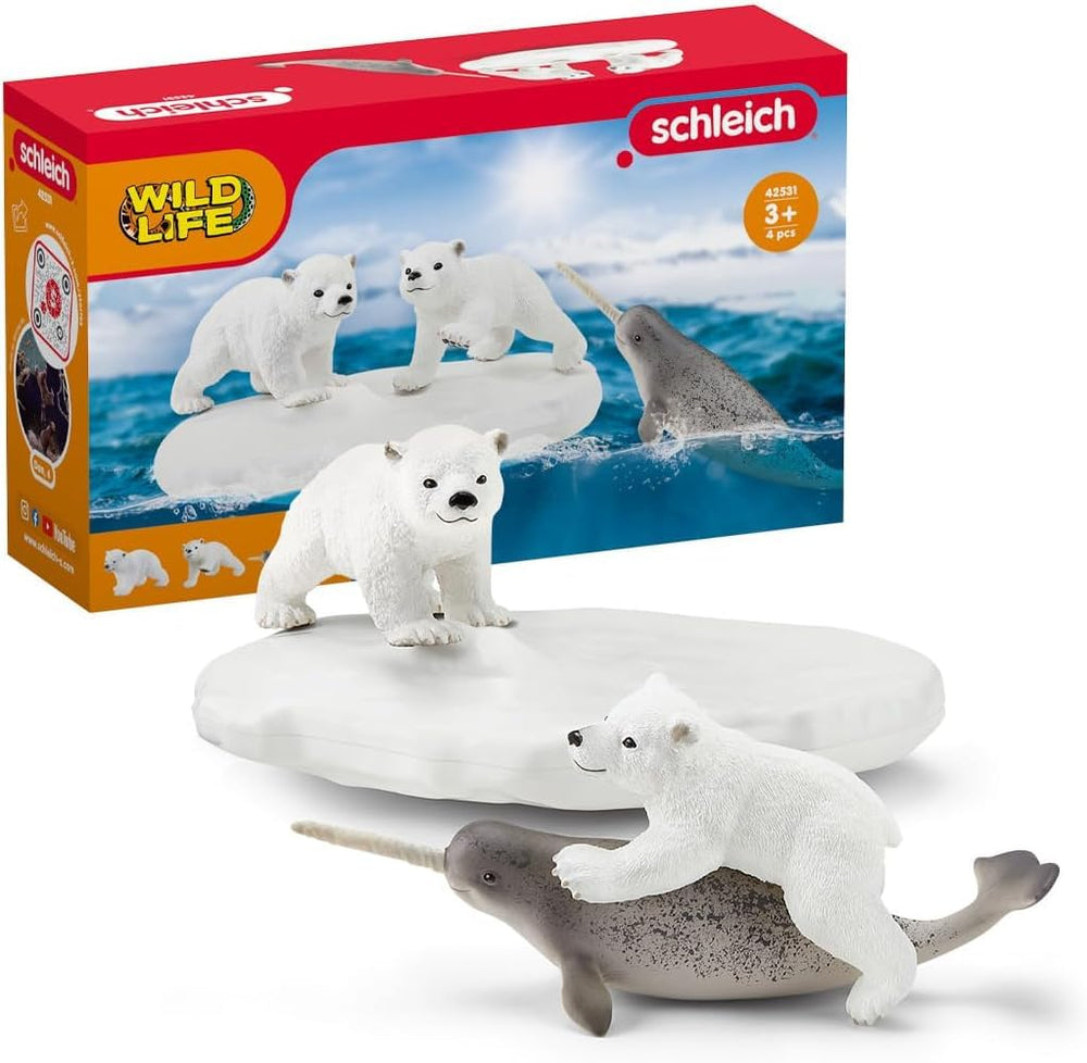Schleich Polar Playground polar bear cub figure for imaginative pretend play