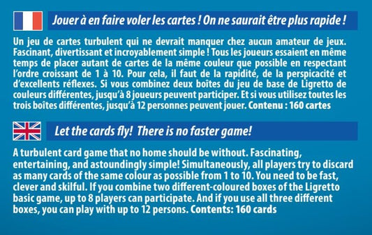 Schmidt Ligretto Blue deck of cards spread for rapid rounds