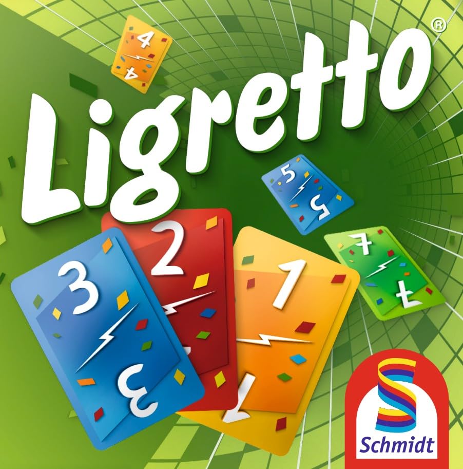 Schmidt Ligretto Green cards laid out by color showcase rapid color-stack triumphs.