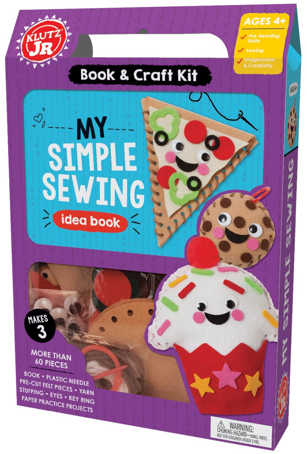 Scholastic My Simple Sewing Klutz Jr cupcake plushy kit enhances beginner stitching and hands-on sewing practice.