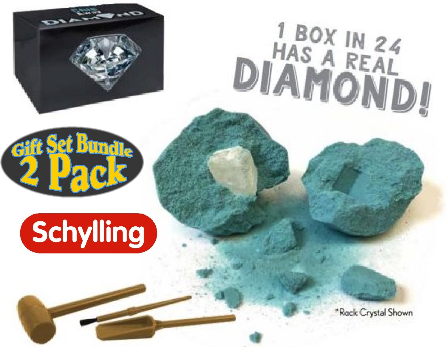 Schylling Chip Away Science Diamond stone reveal—tactile mining fun for kids