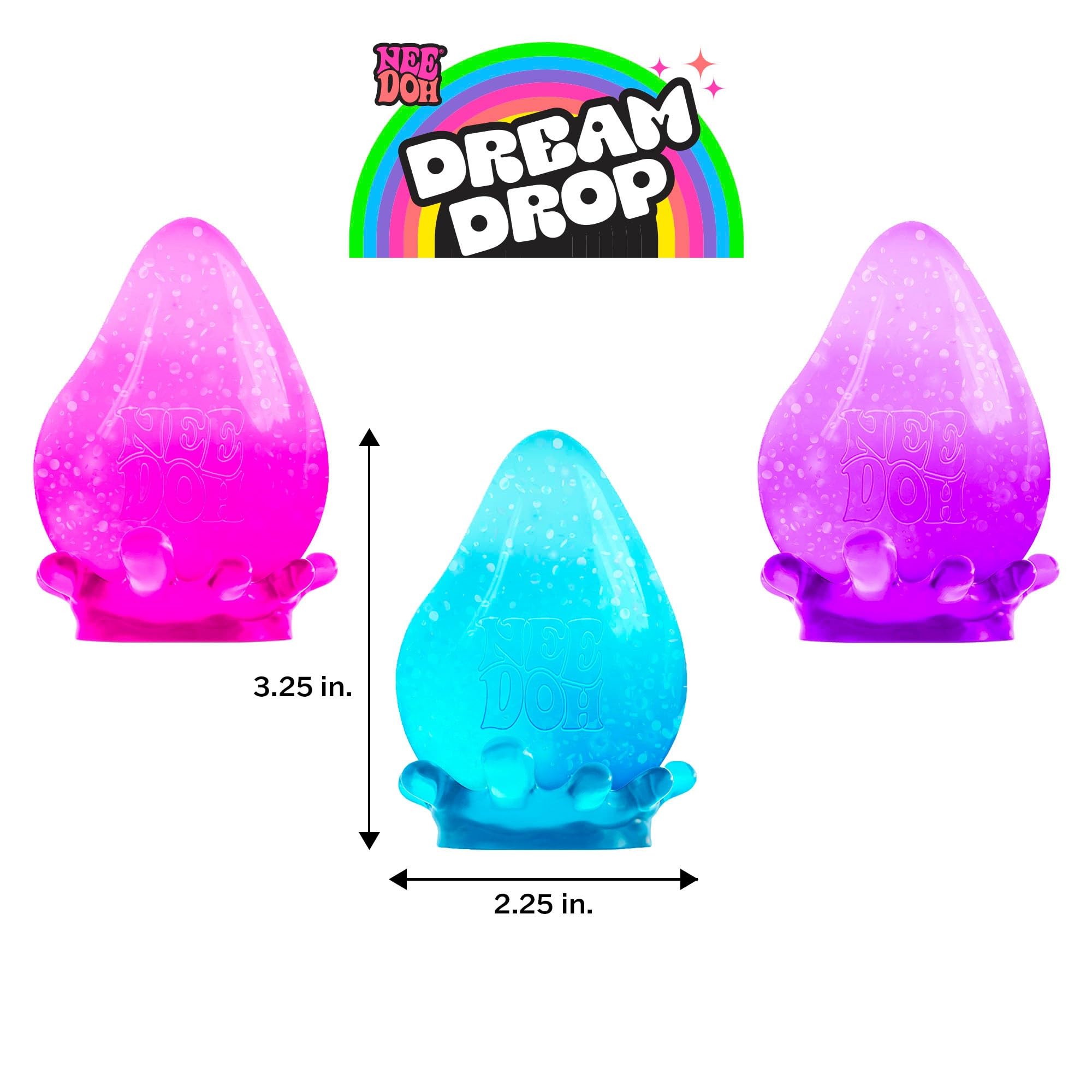 Schylling NeeDoh Dream Drop compact and portable for on-the-go stress relief.
