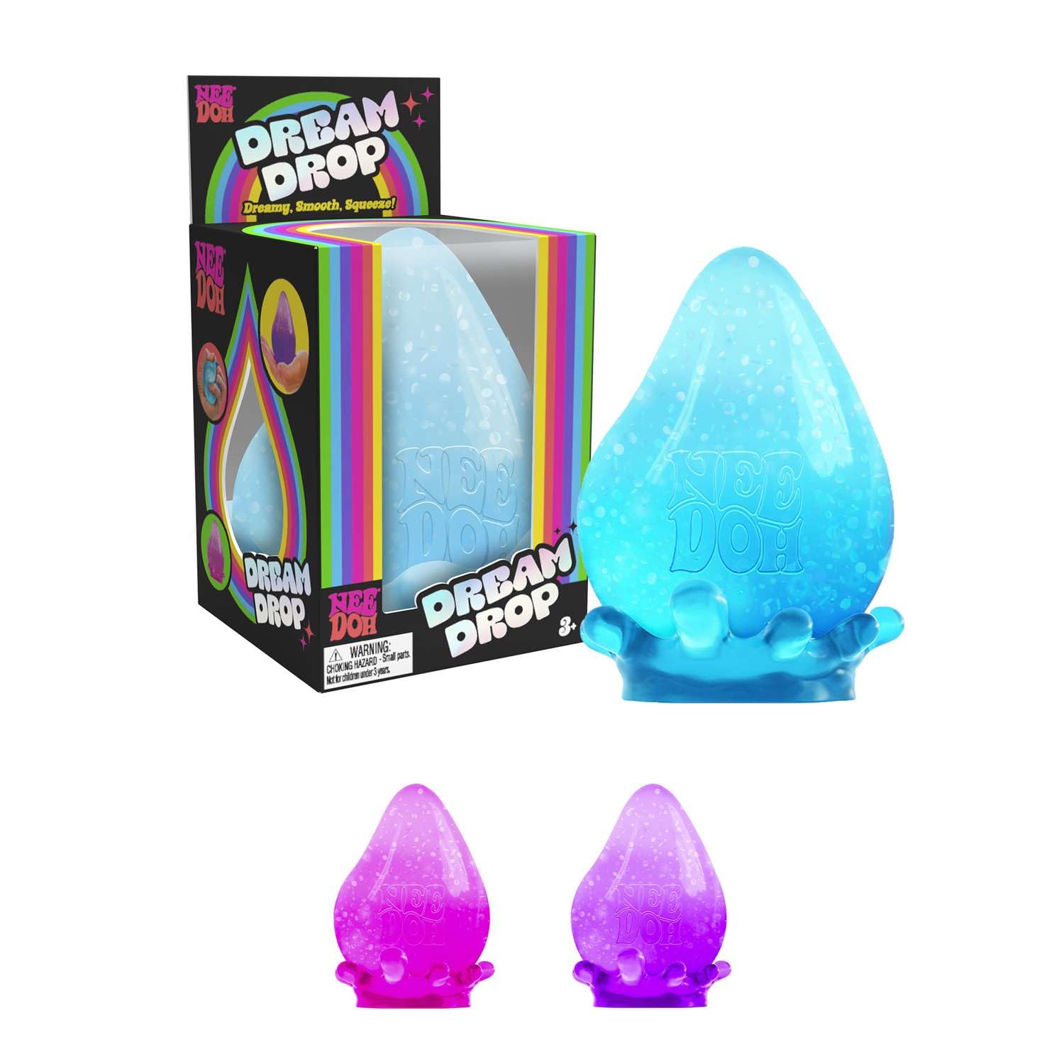 Schylling NeeDoh Dream Drop with soft squish and tactile texture for sensory play.