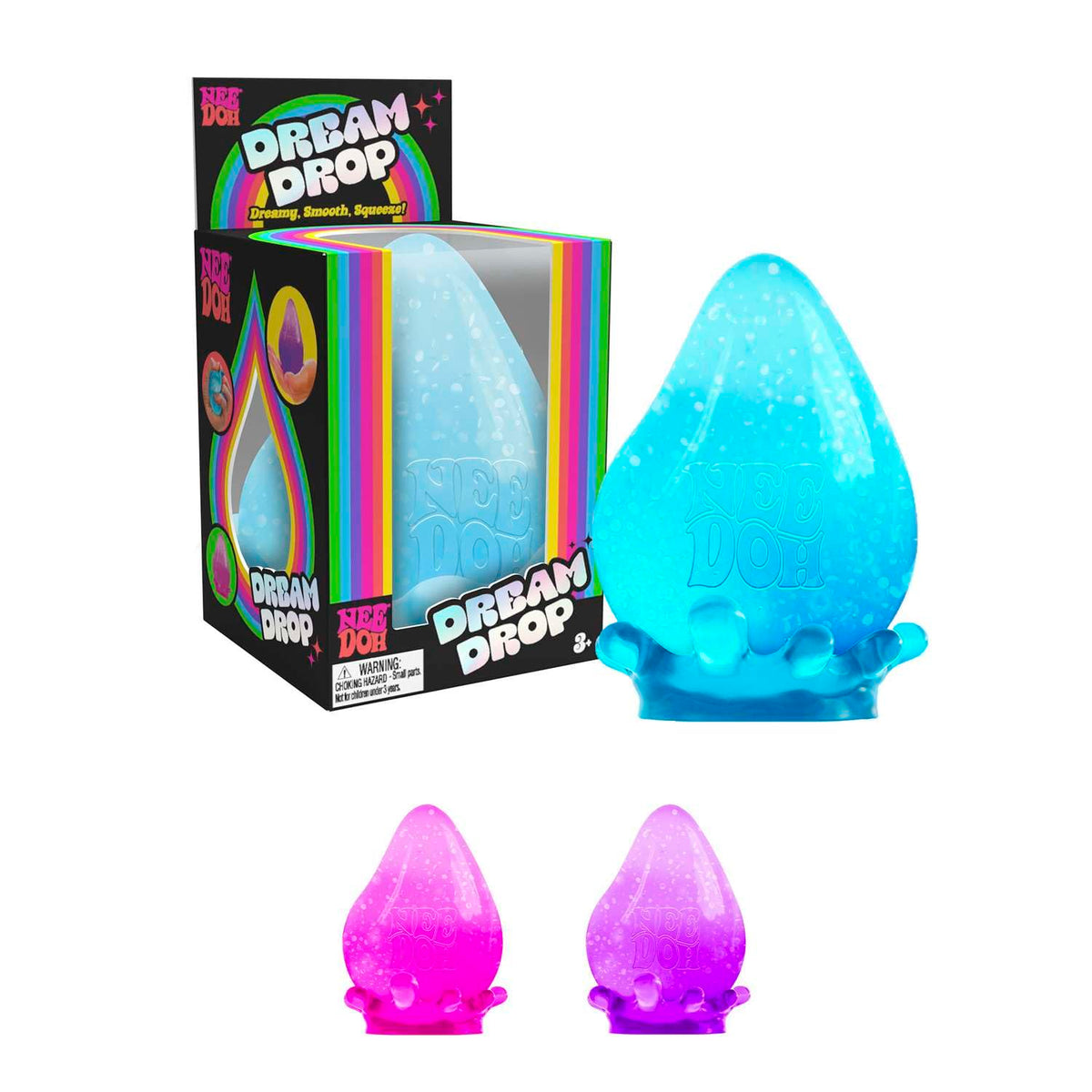 Schylling NeeDoh Dream Drop with soft squish and tactile texture for sensory play.