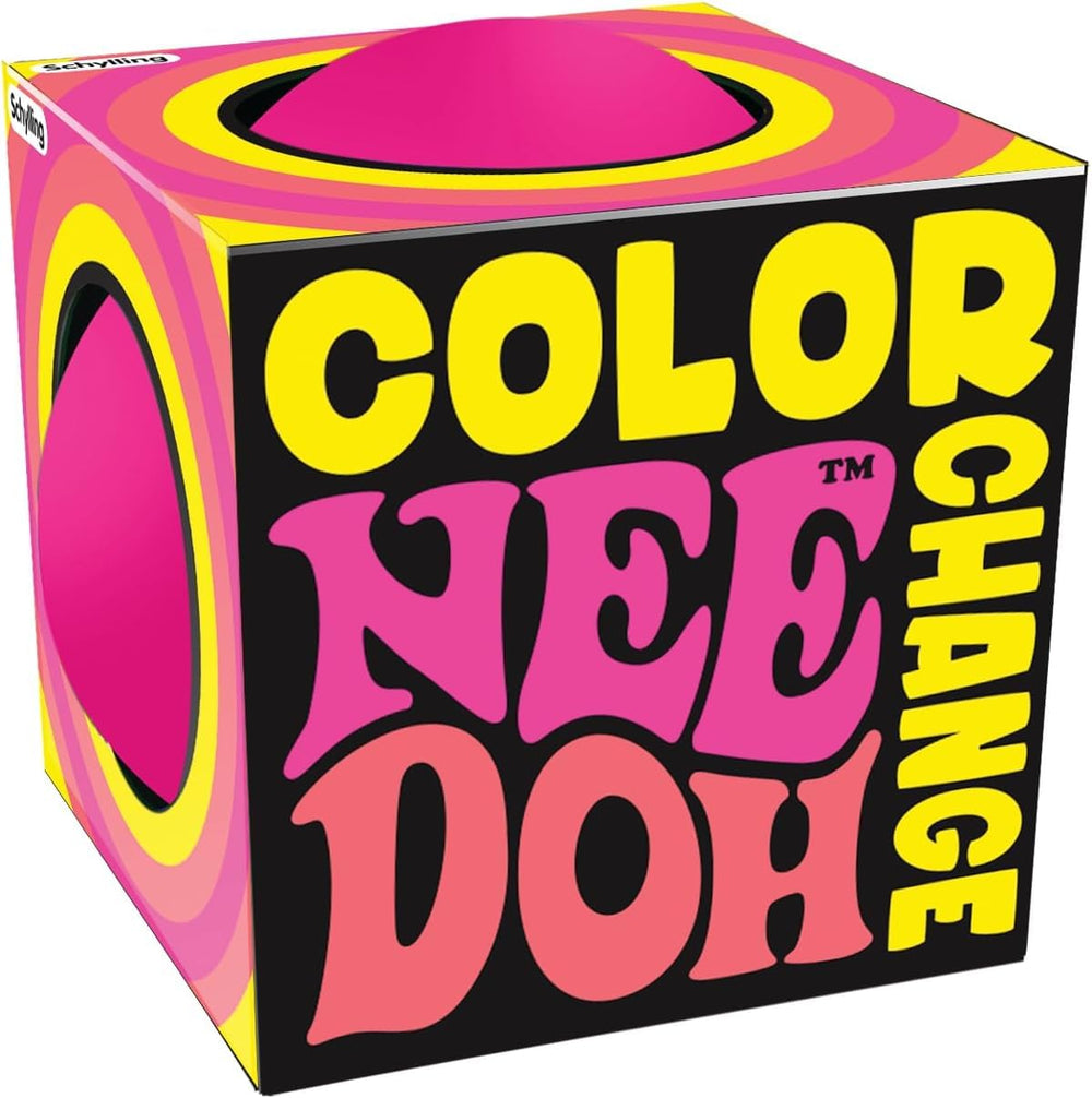 Schylling NeeDoh color shift glob reveals vibrant hues during squish.