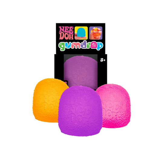 Schylling NeeDoh Gumdrop textured neon 1 offers tactile sensory play for focus and stress relief.