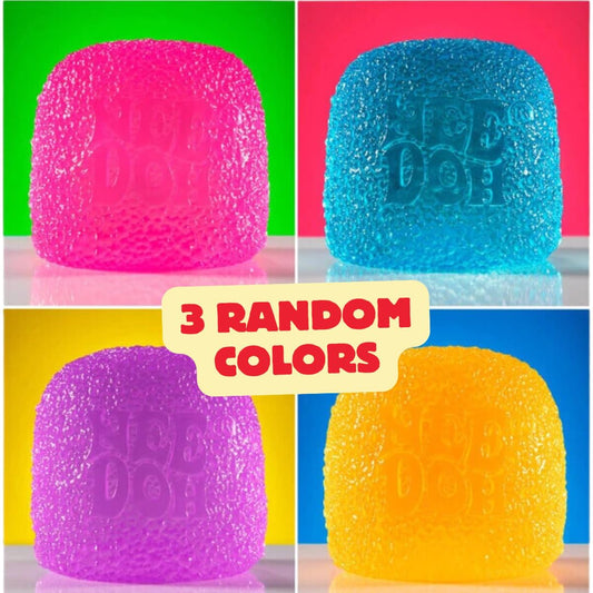 Schylling NeeDoh Gumdrop textured neon 2 provides squishy fun for kids and adults alike.