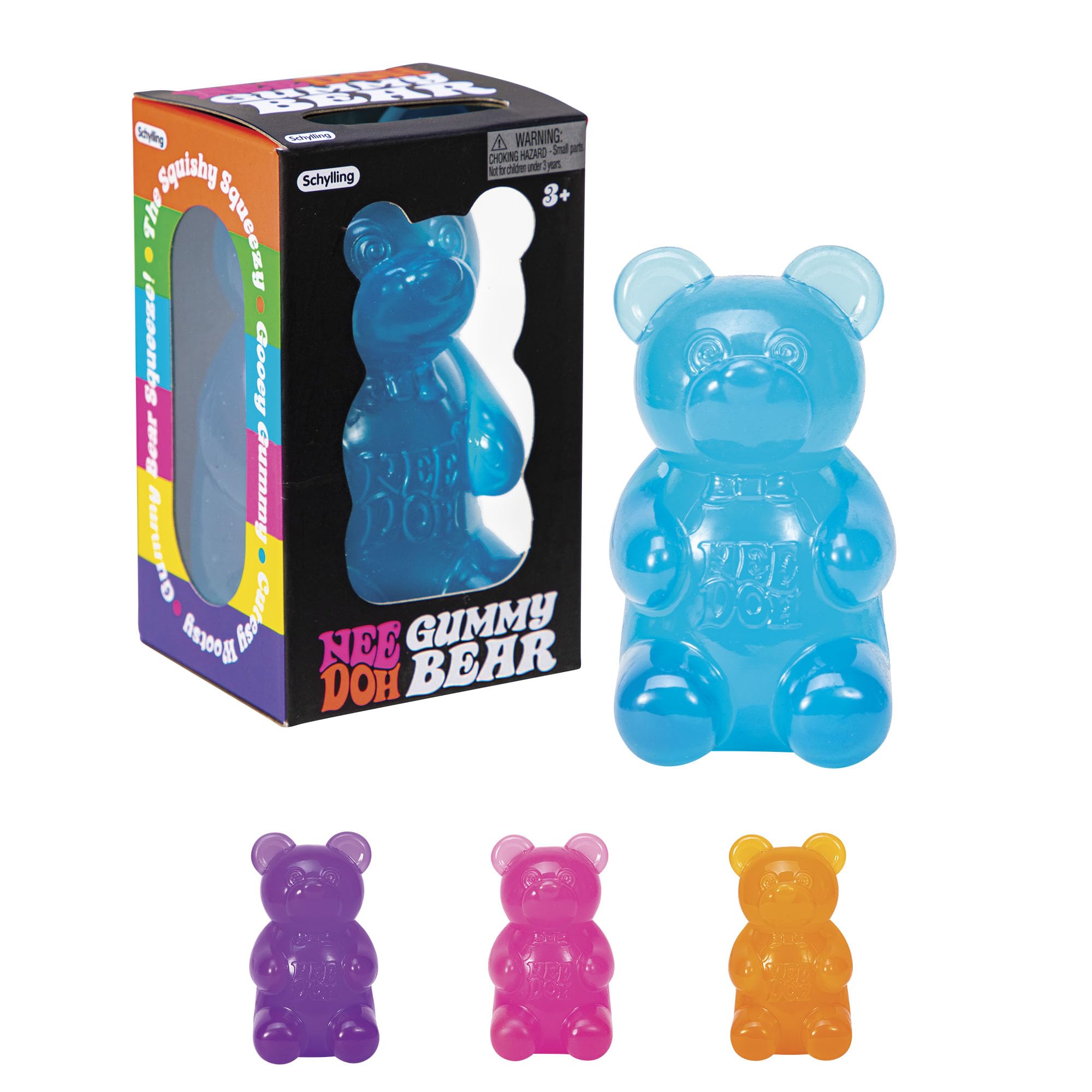 Schylling NeeDoh Gummy Bear fidget toy with squishy, tactile feel.