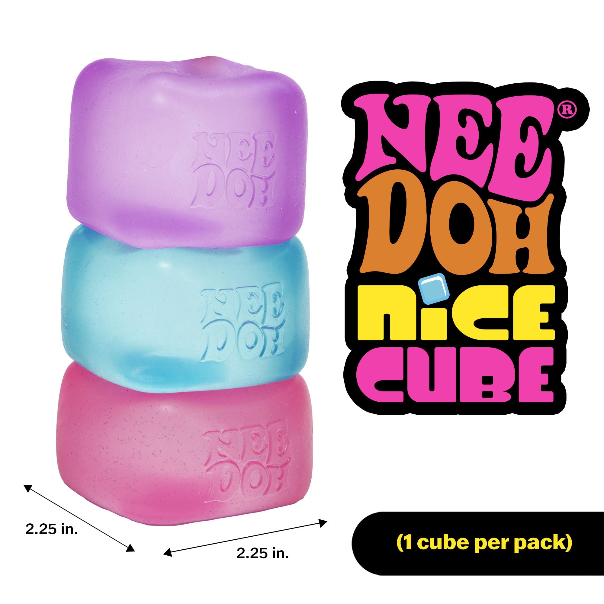 Schylling NeeDoh Nice Cube purple, bright color enhances sensory fun and focus.