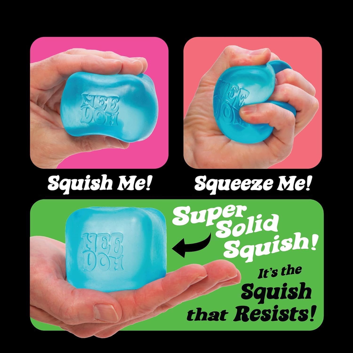 Schylling NeeDoh Nice Cube purple compact size ideal for travel and on-the-go play.