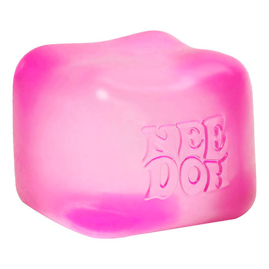Schylling Needoh Nice Cube side squeeze demonstrates discreet fidget for focus