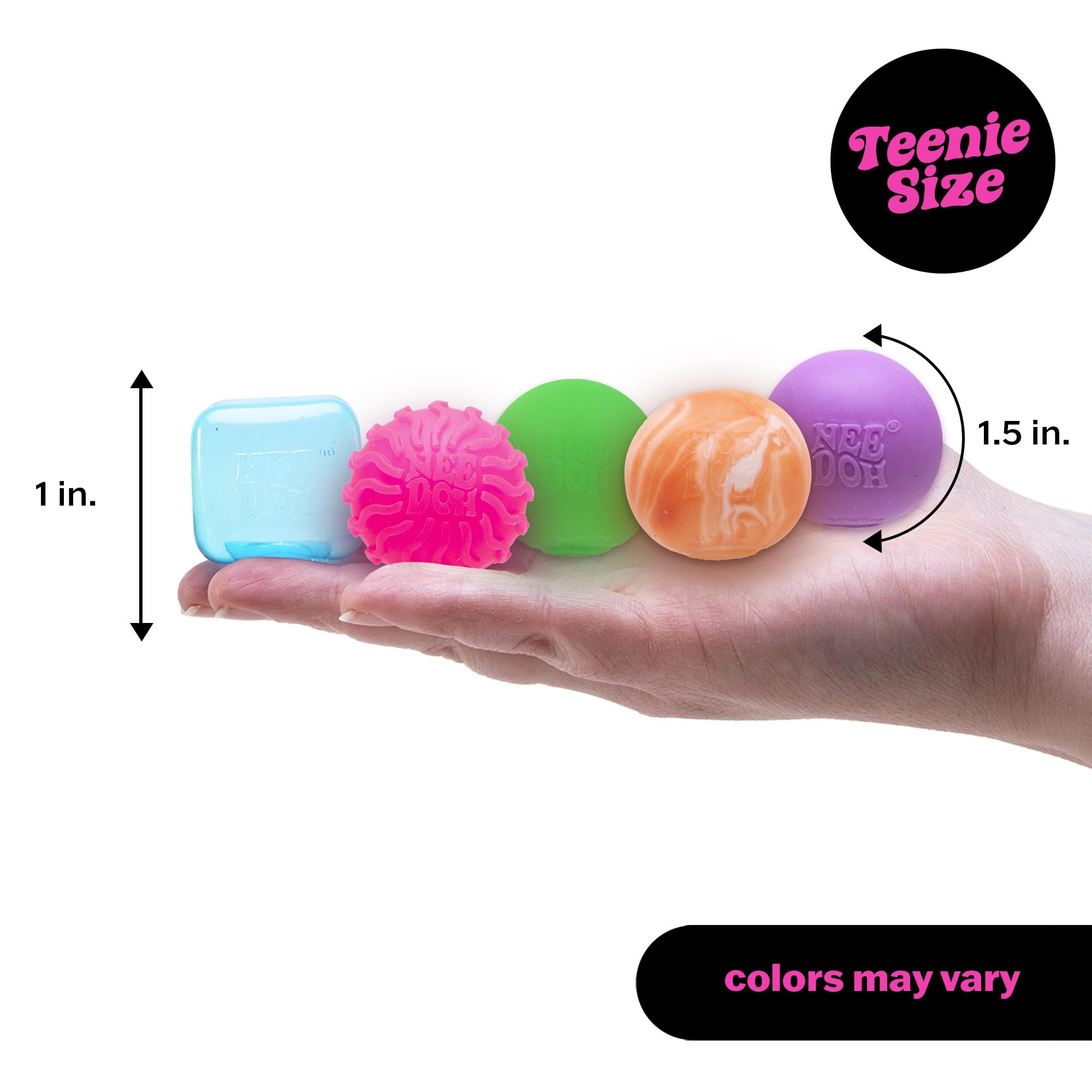 Schylling NeeDoh Teenie Ripples image demonstrates ripple texture ideal for relaxing squeezes.