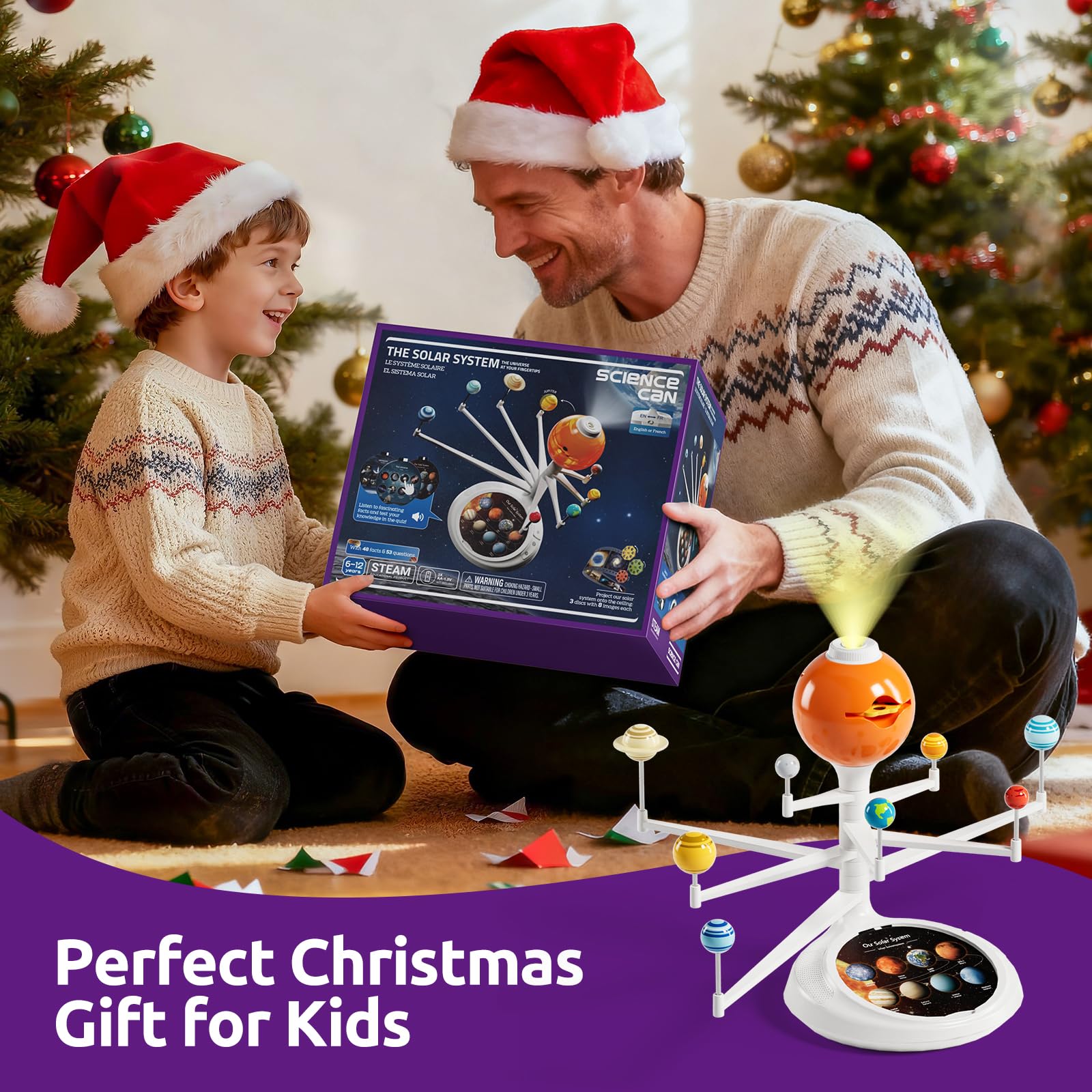 Science Can talking planetarium projector brings eight planets to walls for immersive viewing.