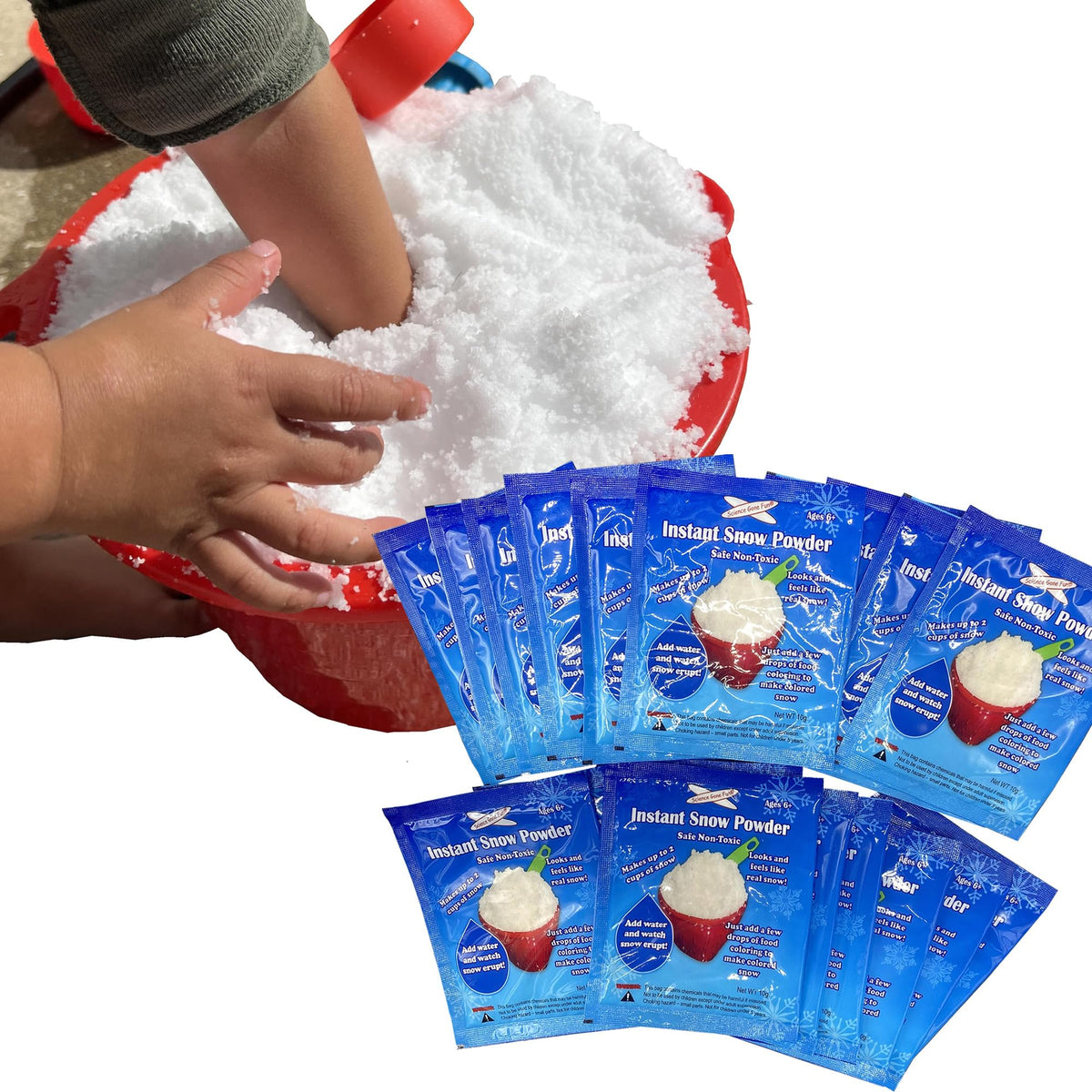 Science Gone Fun instant snow 20-pack ready for classroom demonstrations